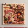 Decorative Crafting Supplies Vintage Room Diamond Painting Kit, DIY Art with Cozy Cottage Scenes, by Numbers Alternative Complete Tools Set