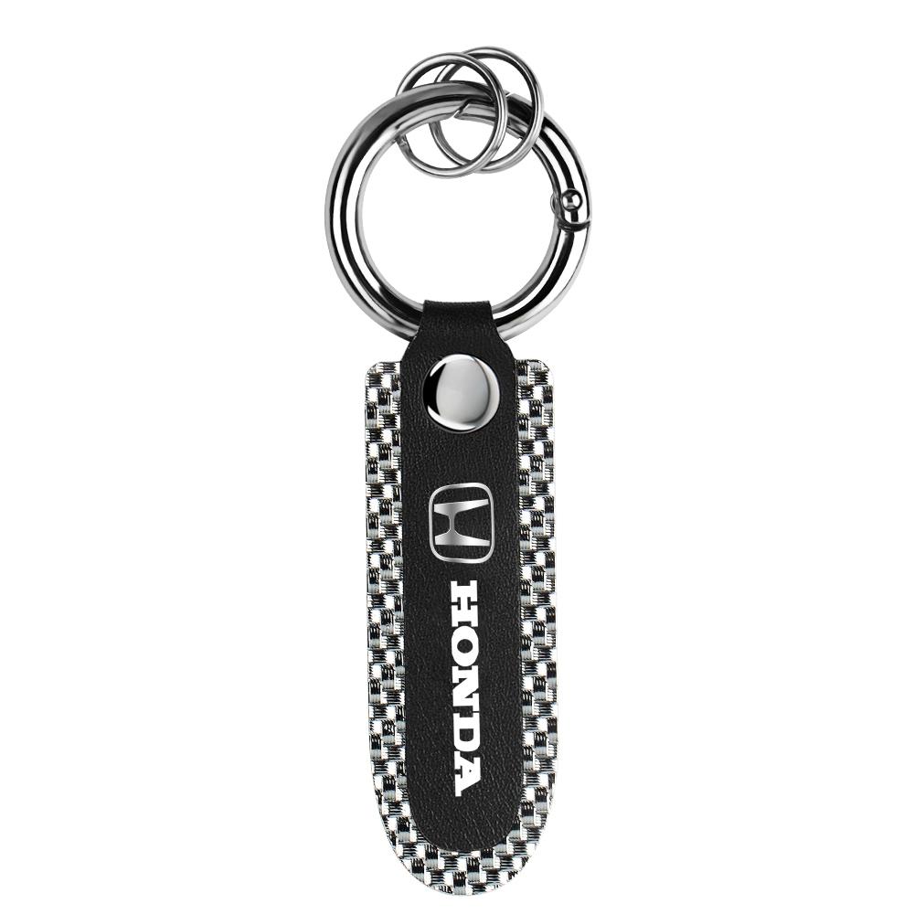 3D Metal Leather Car Emblem Key Chain Keyring Pendants Accessories For Honda Civic 10th 11th Gen Hrv Jazz City Fit 7 Crv Odyssey IP8