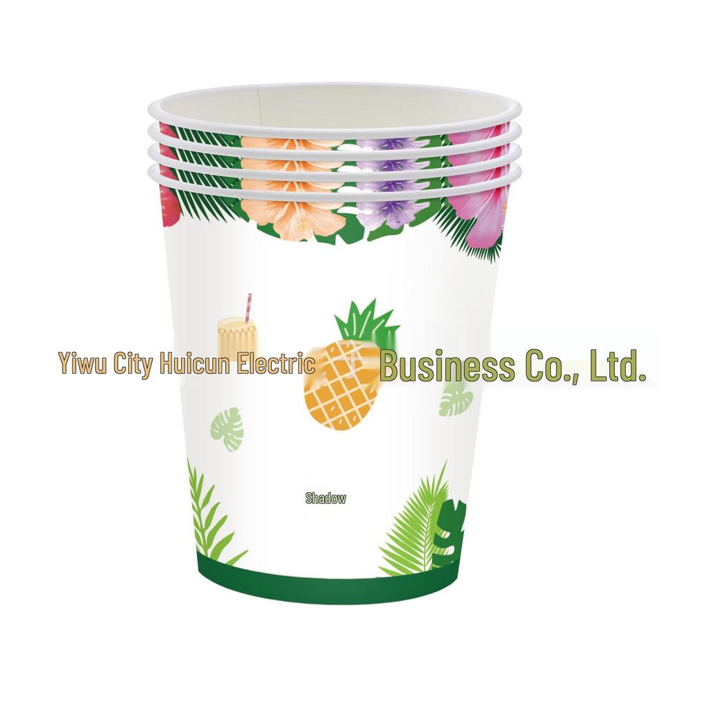 Summer Fruit Party Tableware Set: Pineapple Tablecloth, Disposable Plates & Cups for Kids' Birthdays