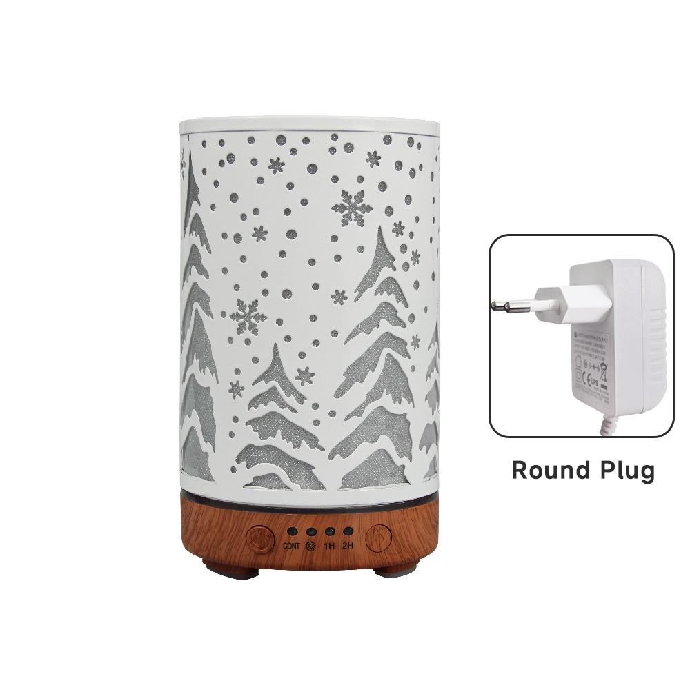 Ultrasonic Air Humidifier 100ml Timing Function Aroma Diffuser Hollowed-out Tree Humidifier Room Scent Diffuser with LED Lights