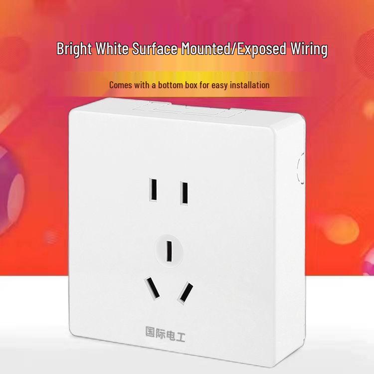 Ultra-Thin Surface-Mounted Single-Pole Switch & Socket Panel for Home Walls