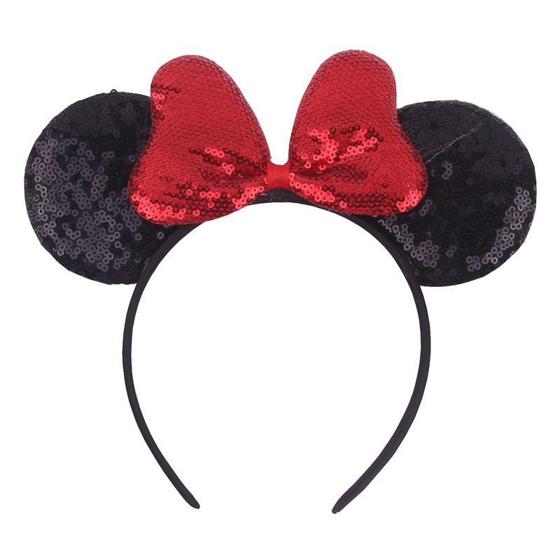 

Classical Mouse Ear Headband For Women Embroidery Sequin Bow Girls Hairband Party Festival Park Trip Kids DIY Hair Accessories