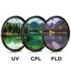 3 Pcs Lens Filter with Bag 49MM 52MM 55MM 58MM 62MM 67MM 72MM 77MM Protector