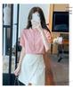 Summer 2024 Women's Stand-up Collar Retro Jacquard Cotton Shirt