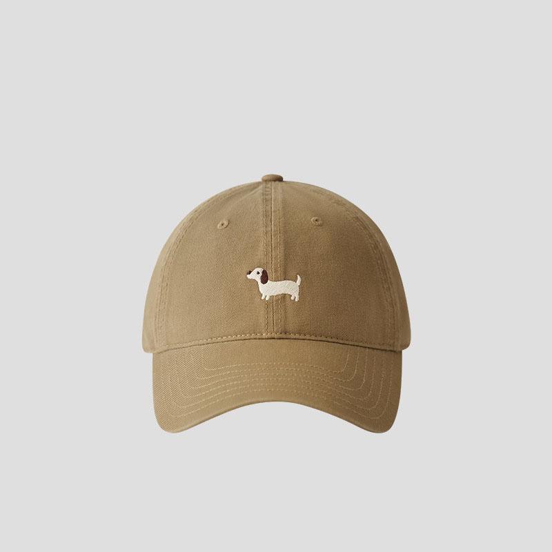 Dachshund Embroidery Baseball Hat Soft Big head circumference small face sunshade hat Suitable for Daily Leisure