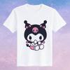 Childrens Pure Cotton Short Sleeved Japanese Cute Rabbit Cute Cute Kuromi Cartoon Printed Parentchild Tshirt Half Sleeve