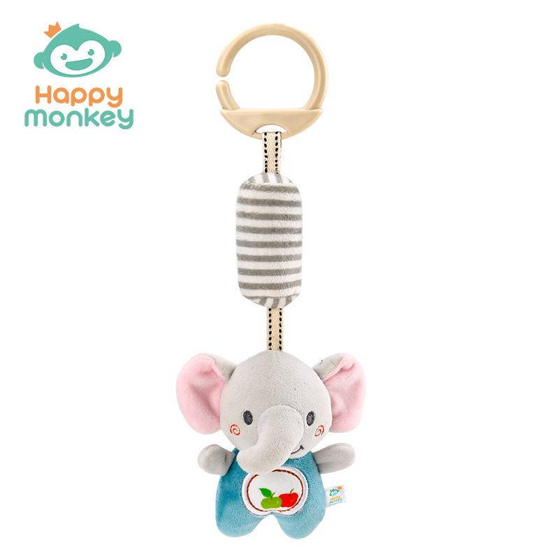 Happy Monkey Infant Plush Mobile Toy: Soothing Bed and Car Hanging for Early Education