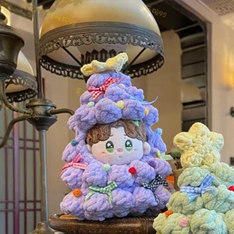 

Crochet Yarn Doll & Tree Clothing Kit – DIY Knitting Craft Set for Making Christmas-Themed Toys, Cute Handmade Gift for Best Friends & Sis Purple Material Pack