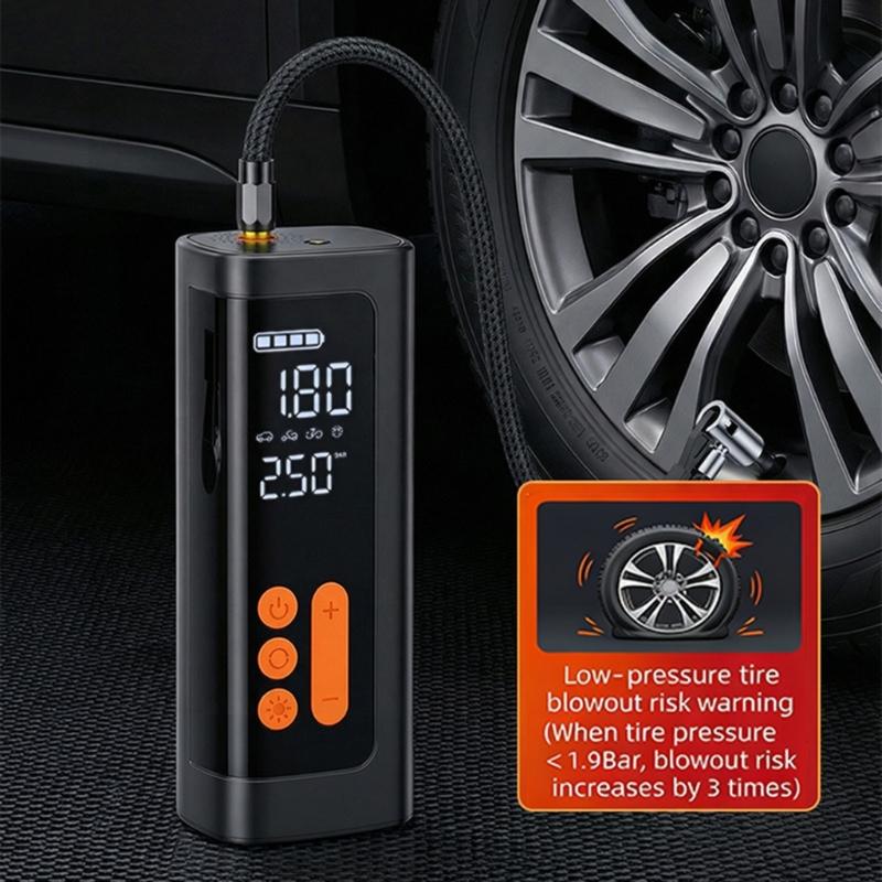 Cordless Tire Inflator With Digital Display 150PSI Rechargeable Battery For Cars Motorcycles Balls Swimming Pool Toys