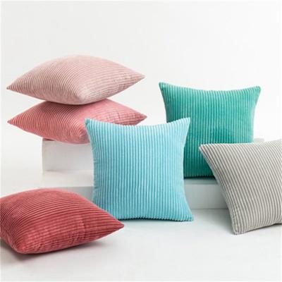 Square Cushion Case Sofa Cover Corduroy Winter Pillow Plush Velvet Home Decor