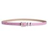 2024 Women's Candy Color Leather Belt with Silver Buckle - Fashionable Dress Accessory