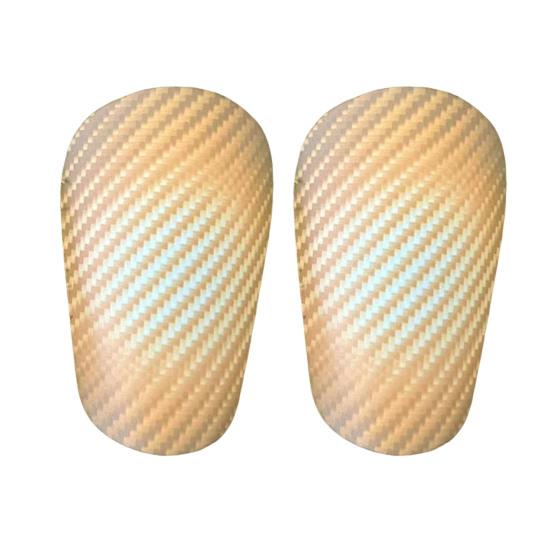 

1 пара мини-футбольных щитков для голени с волокнистым узором, противоскользящие для детей, подростков, взрослых игроков, миниатюрные накладки на голени, защитные приспособления для футбольных игр, защитное оборудование S золотистый