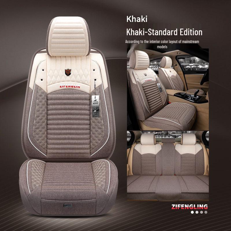 Purple Wind Chime Four Seasons Linen Car Seat Cover for Cadillac XT5 & Toyota IZOA.