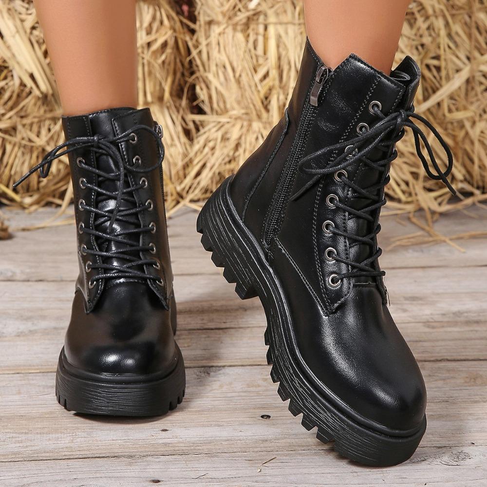 Fashion Autumn/winter New Women's Shoes Comfortable Fashion Women's Short Boots Mid-Heel Thick Heel Round Toe Chelsea Boots