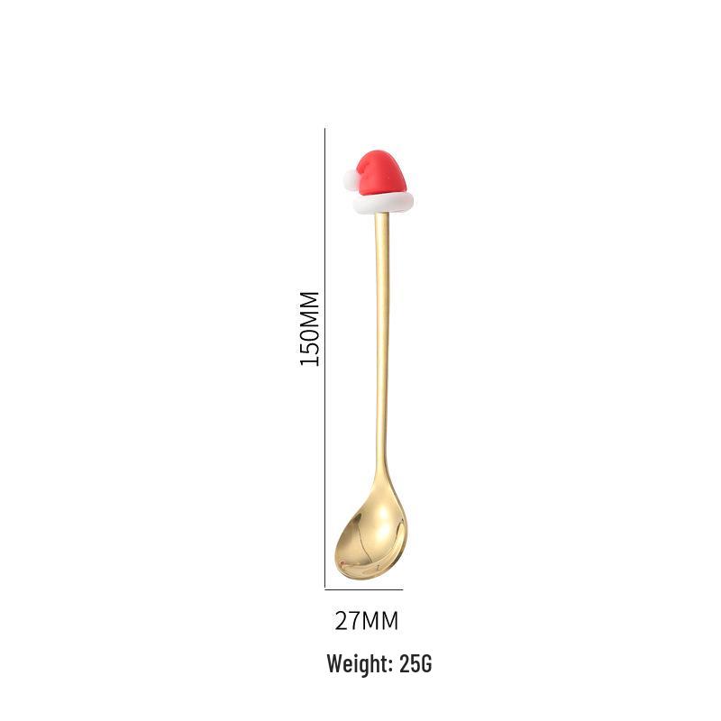Creative Cartoon Stainless Steel Spoon & Fork Set: Coffee Stirrer, Fruit Fork, Christmas Gift