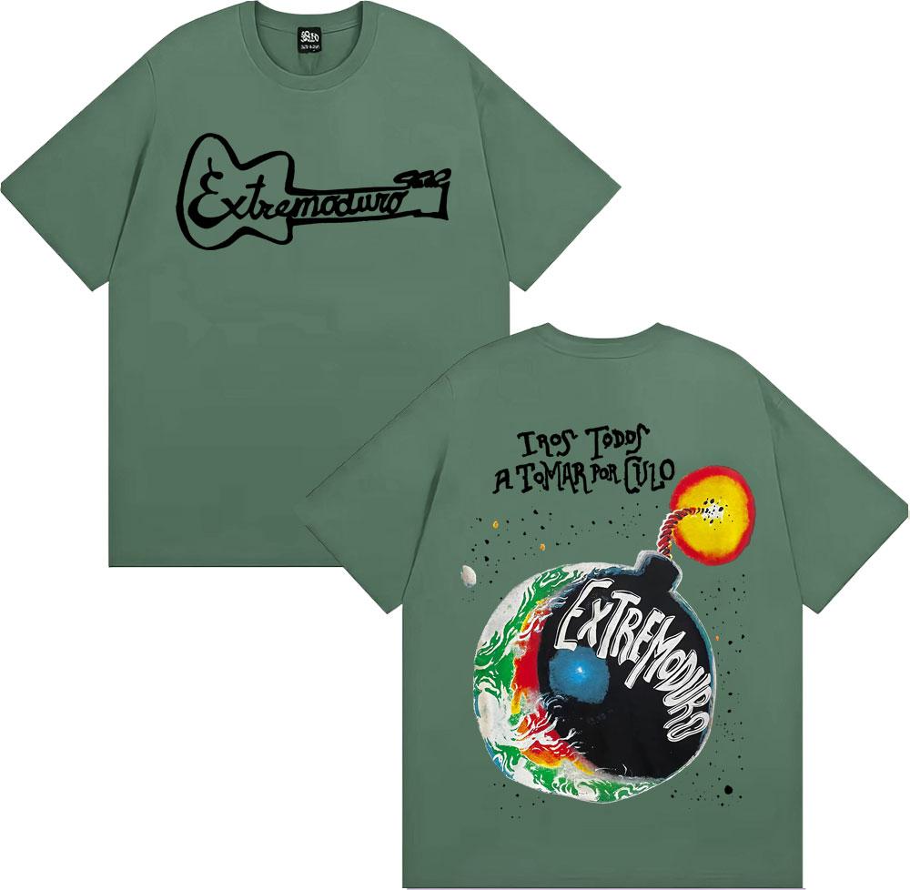 Rock Band Extremoduro Tour 2026 Print T-shirt Men's Clothing Fashion Gothic Cotton T-shirts Vintage Oversized T Shirt Streetwear