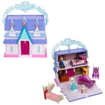 Disney Store Official Frozen Castle Micro Playset Micro Toy Set Olaf Micro Travel Toy Portable Playset with Travel Toy with Surprise Reveal Elsa,