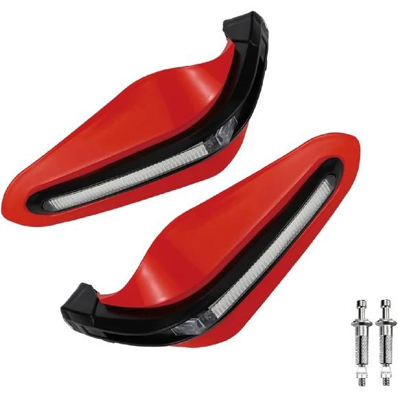 Motorcycle Handguards With LED Lights Motorbike Accessories Modification Protective Gear Compatible With ATV Bike Off(Green)