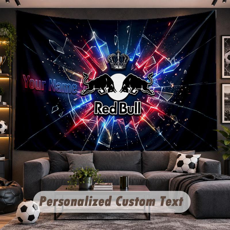Wall Hanging Tapestry Custom NameRB Leipzig FC Pattern Personalized Printed Fabric Wall Decor