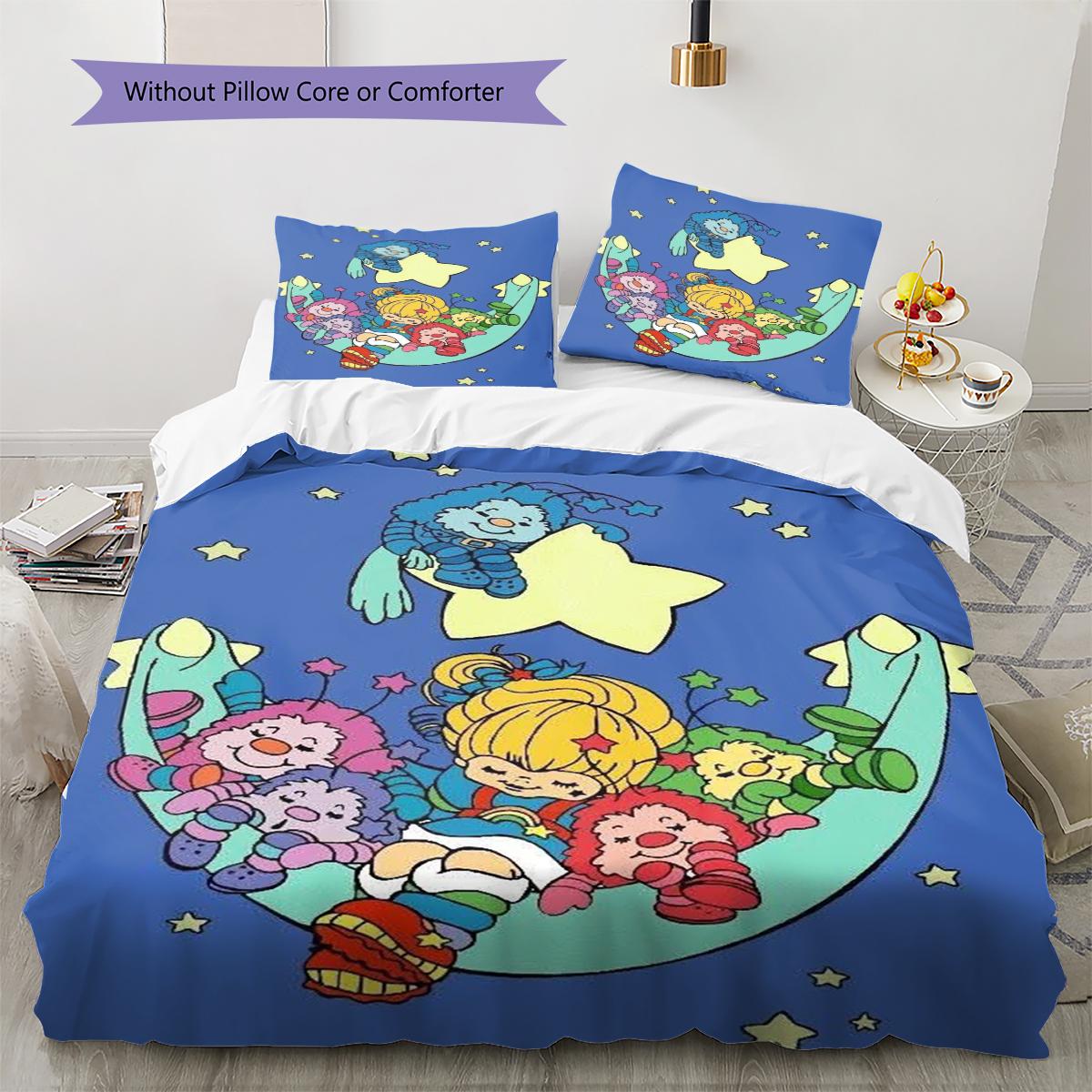 

Rainbow Brite Cartoon Pattern Bedding Quilt Set Quilt Cover Pillowcase Home Decoration Gift (1 * duvet cover + 2 * pillowcase, without core) 155x200cm