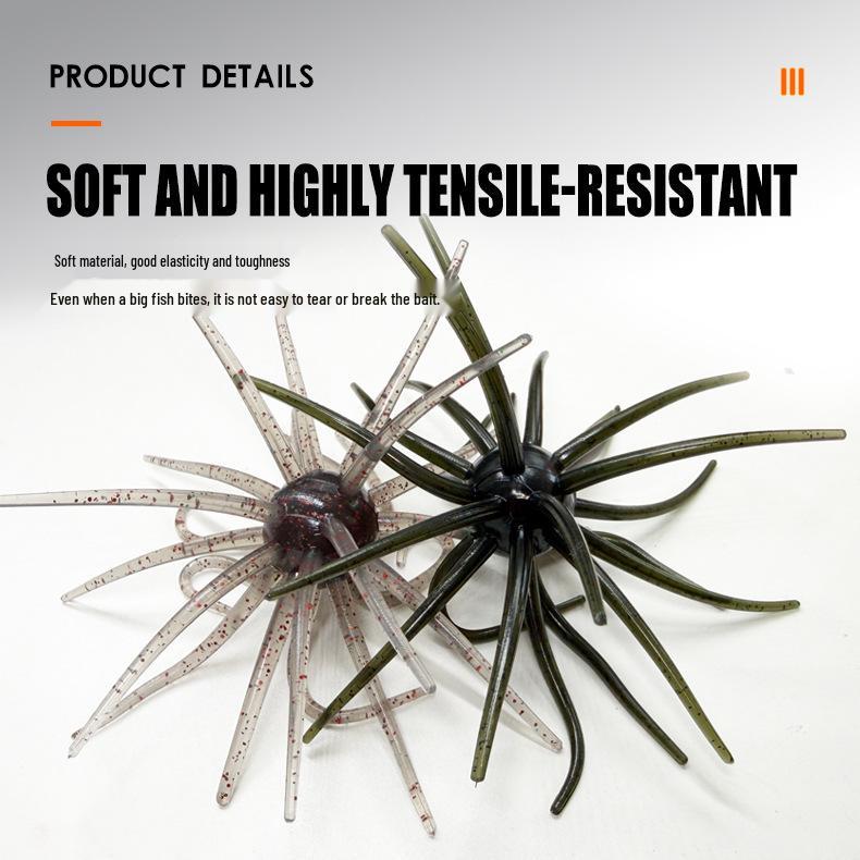 Cross-border Imitation Sea Urchin Soft Bait for Fishing - Floating Black Pit Worm Balls