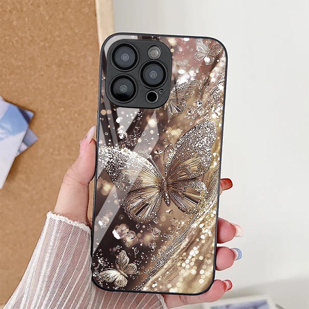 INS Butterfly Case For iPhone 17 Pro Max Case iPhone 15 13 11 14 12 16 Pro Max 17 Air 16E 7 8 Plus XR SE Shockproof Phone Cover