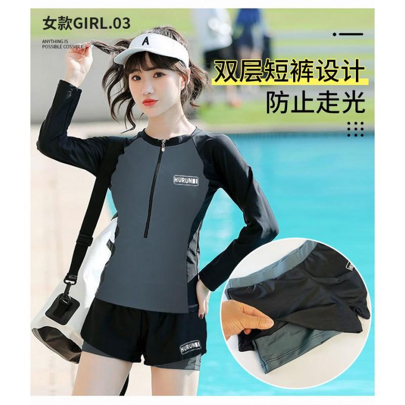 Unisex Long Sleeve Rash Guard Set With UPF 50 Sun Protection Snorkeling Surfing Swimming