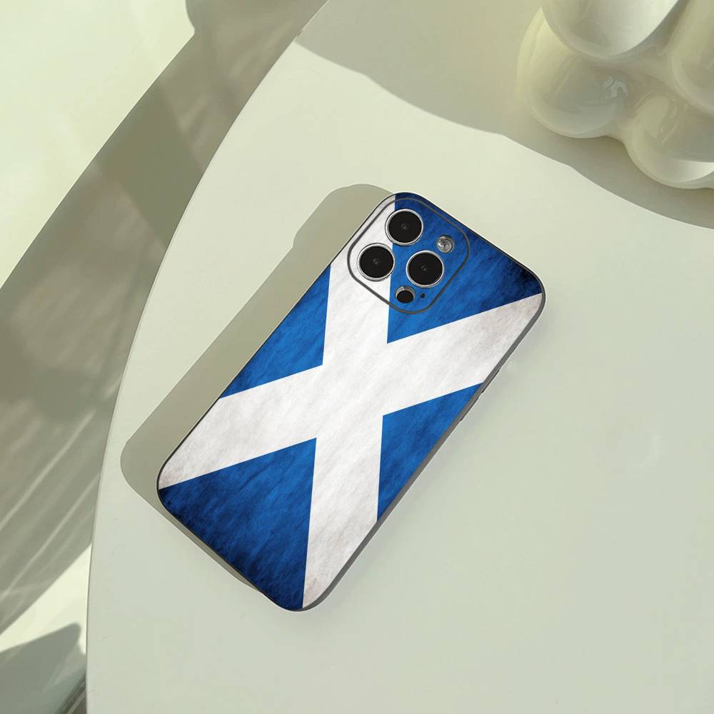 

S-Шотландия Шотландский Флаг Чехол для Телефона Для iPhone 17,16,15,14,13,12,11 Pro Max,16Plus,XS Мягкий Черный Чехол iPhone16e