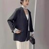Women's V-Neck Ribbon Lace Spliced Suit Jacket - Spring 2025 High-End European Style Casual Top