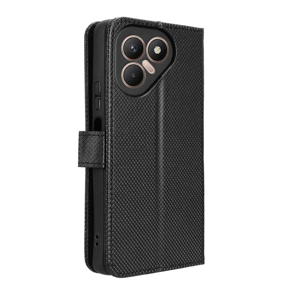 Dla TECNO Pova 7 4G/LJ6 Skórzane etui portfelowe ze smyczą Tekstura diamentowa Pokrowiec na telefon