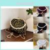 Elegant Vintage Silver Sequin Handbag With Pearl Chain For Stylish Evening Outfits
