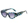 Cross-Border Cat-Eye Flat-Top Glasses with Contrasting Colors: European/American Style, Floral Wide Temples, Trendy Fashion Frame