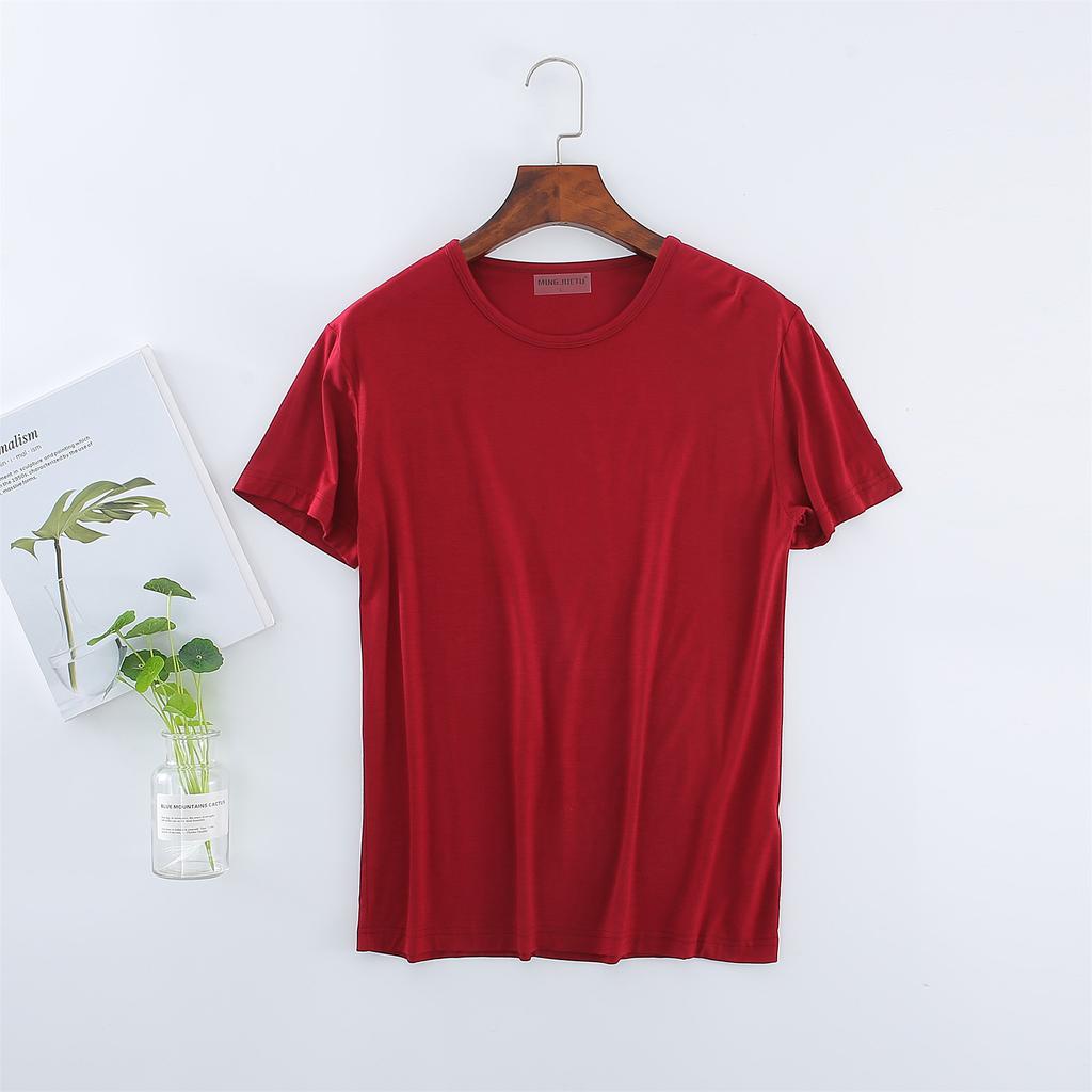 Men's Oversize Modal T-Shirt Short Sleeve V Neck T-Shirt Casual Summer Classic Basic Tee Shirts ( L-8XL)