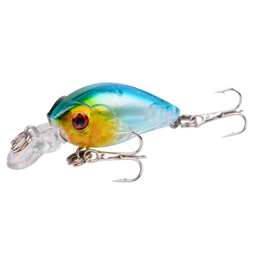 ABS 4.5cm Rocker Fat Minnow Artificial Hard Bait 4g Bionic Lure Plastic Mini Fish Bait with Hooks Saltwater Bass/Trout