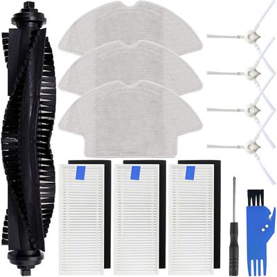 EATBALE Spare Set for 360 S6 Robot Vacuum Cleaner - Rubber 1 Main Brush, 4 Side Brushes, 3 HEPA Filters, 3 Wipe Pads - Replacement Parts Suitable for