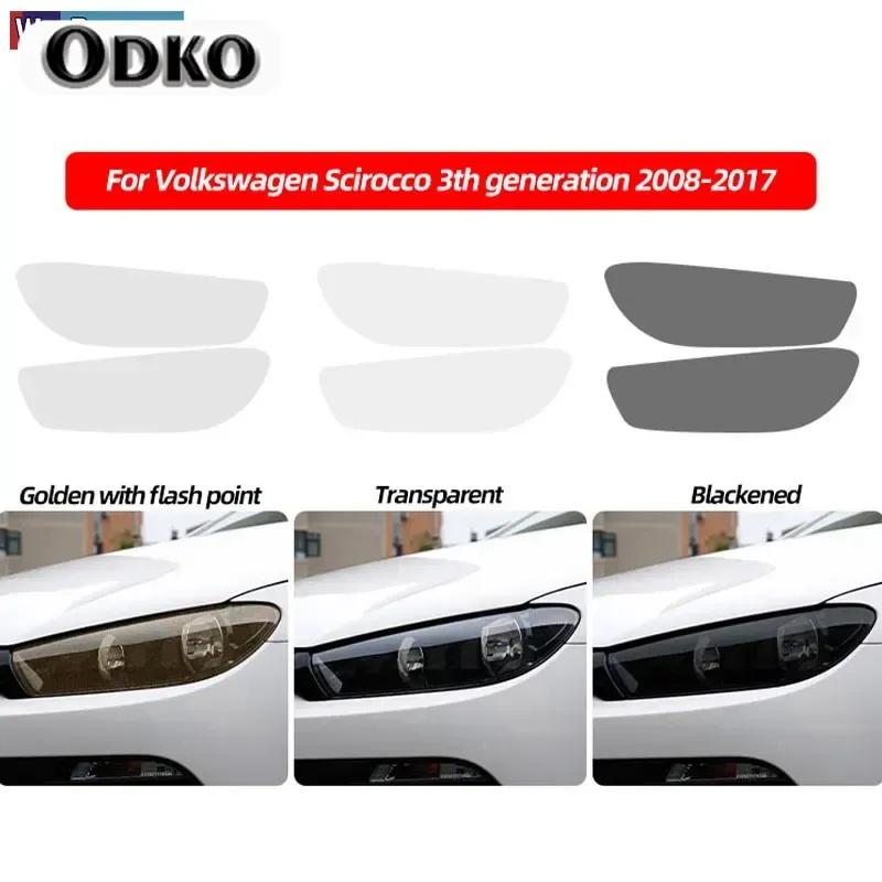 Autoscheinwerfer Schutzfolie Frontlicht Transparent Getönt Schwarz TPU Aufkleber Für Volkswagen Scirocco MK3 TDI R Line 2008-2017
