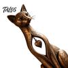 Housewarming Present Vintage Distressed Cat Figurine, Rustic Animal Statue for Desk Shelf Home Office Ornament Decor, Handcrafted Retro Style