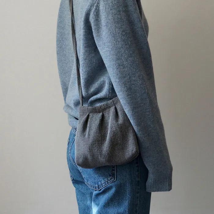 Charcoal Linen Pottery Bag
