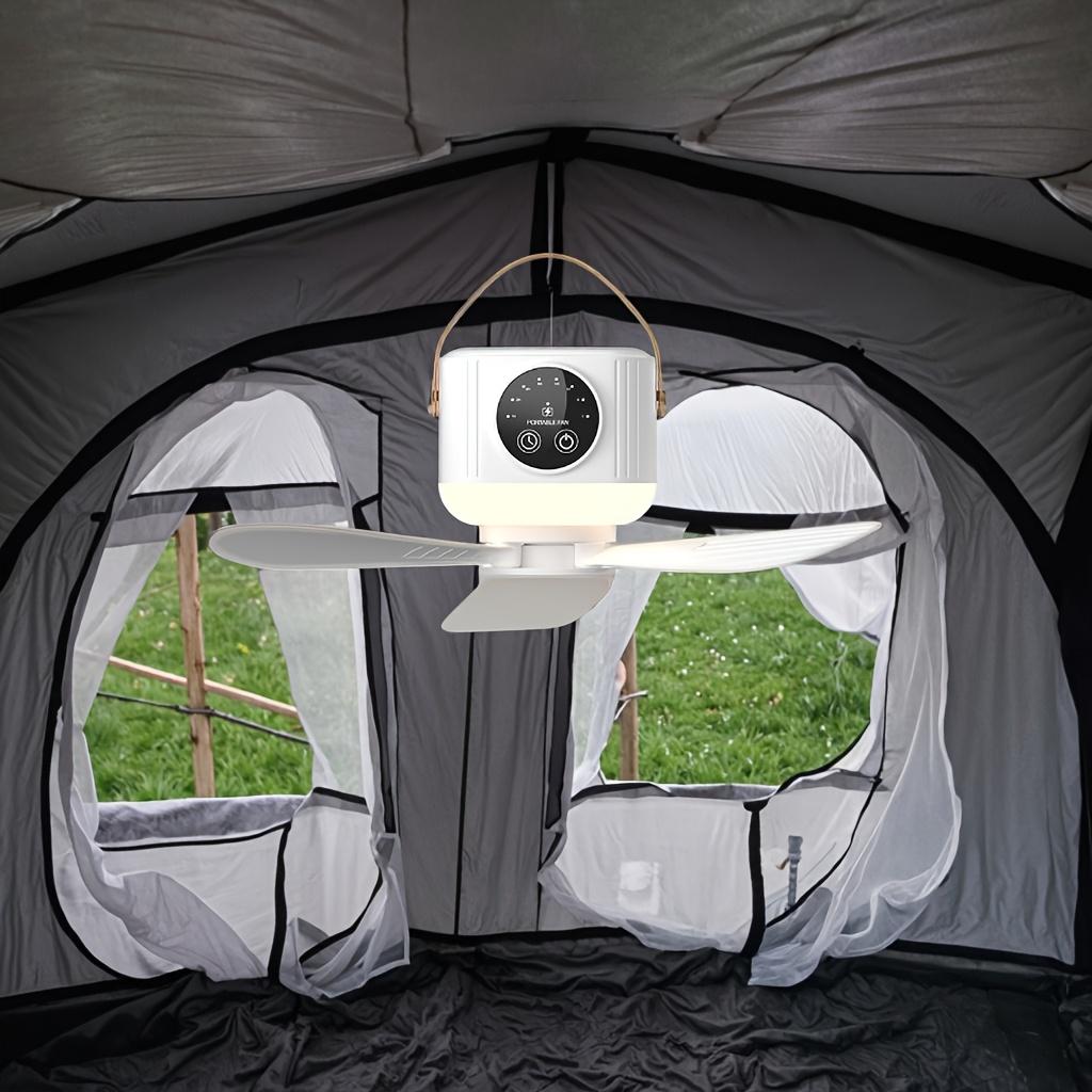 Portable Ceiling Fan Mini USB Camping Tent Fans Light with Remote Smart Timingr 4 Adjustable Wind Speeds for Outdoor Dorm, Tent Fan, Outdoor Cooling