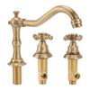 Double Handle Faucet Copper Leakproof Corrosion Resistant Beautiful G1/2 Thread Three Hole Bathroom Basin Faucet Antique