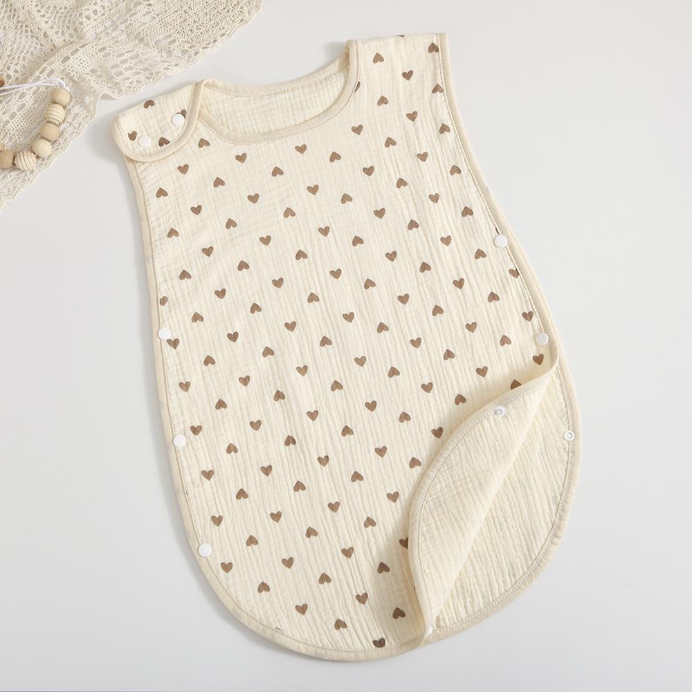 Vierschichtiger Kinder-Schlafsack ohne Ärmel aus Gaze - Sommerdünne Anti-Strampel-Decke, koreanischer Stil.