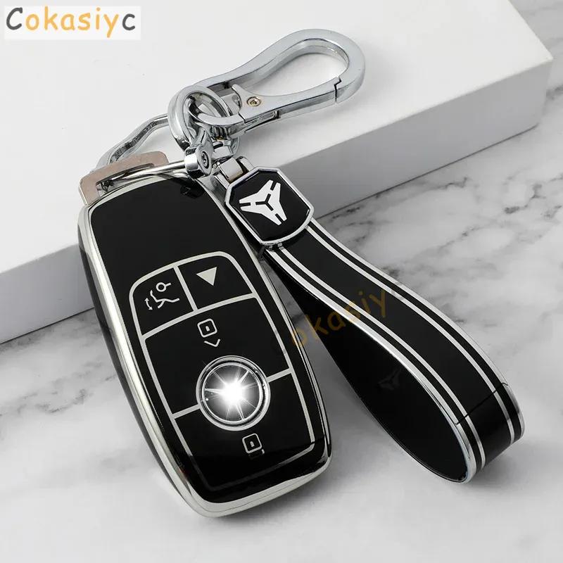 ECGP7 2/3/4 Bottons Silver Tpu Car Key Case Cover for Mercedes Benz A C E S G Class GLC CLE CLA GLB GLS W177 W205 W213 W222 X167 AMG