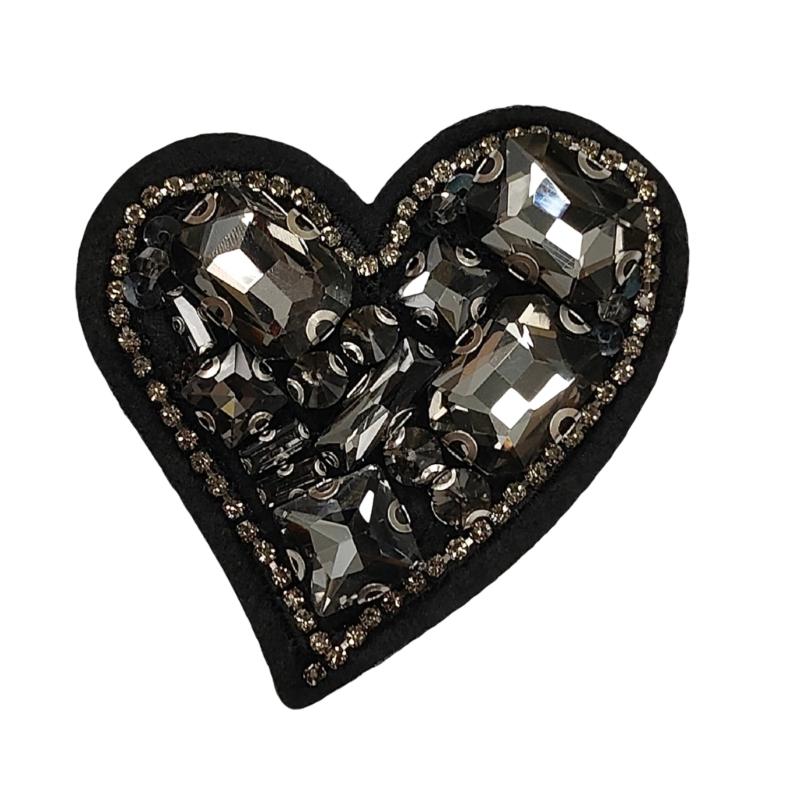Heart Sew On Patches Rhinestones Applique Rhinestones Iron On Sew On Patches for Clothing Wedding Dress Jackets Jeans