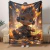 1pc Groot Printing Blanket - Soft, All-Season Throw for Office Blanket,  | Personalized Gift with Adorable Cartoon Design