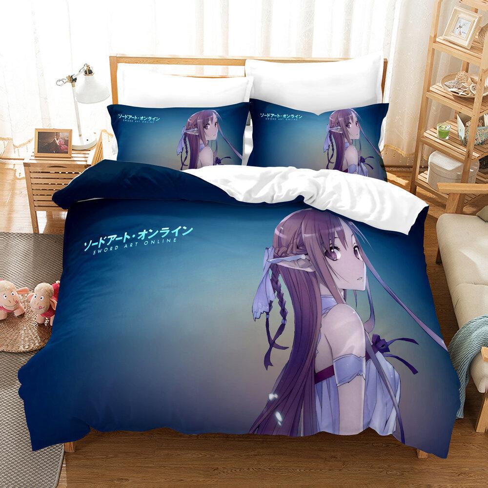 Japanese Cartoon Three-Piece Quilt Set Printing 3D Digital Printing Quilt Set