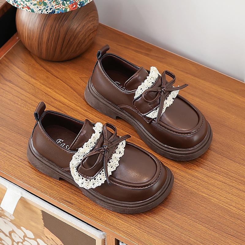 

Girls Spring Soft Sole Leather Mary Jane Shoes - 2026 Black Princess Style for Little Girls Size 23, inner length 14.5 cm темно-коричневого кольору