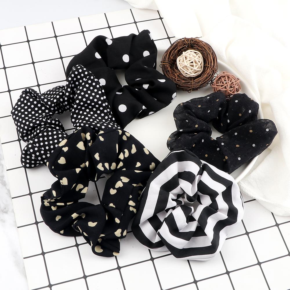 47 Styles 5pcs Fashion Elastic Hair Bands Simple Basic Ponytail Holder Rubber Band Headwear for Women Girl Hair Accessories Gift
