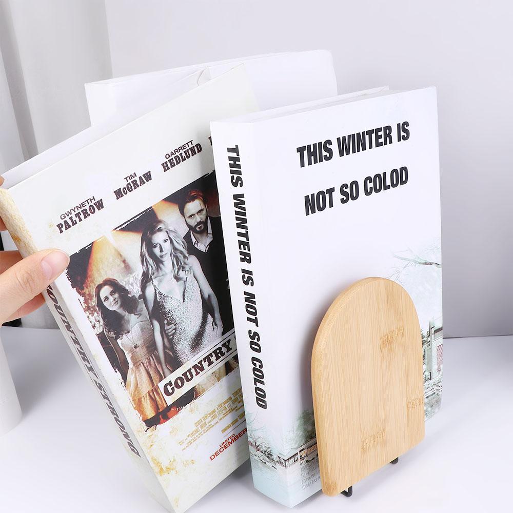 Storage Office Supplies School Student Stationary Book Stand Wood Bookend Bookshelf Book Holder