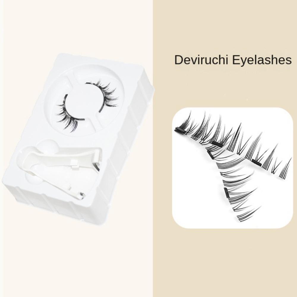 Reusable Magnetic Eyelashes with Clip Glue Free False Eyelash Clusters  Female