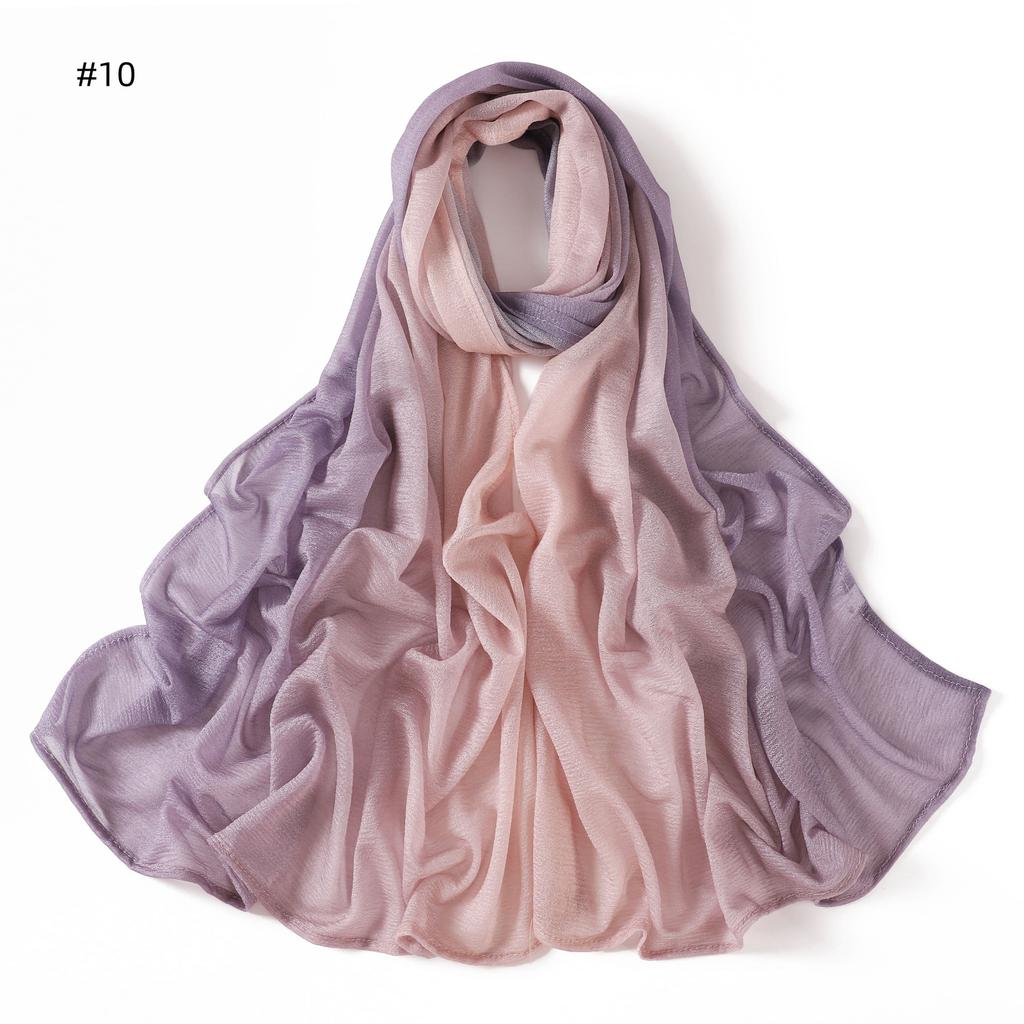 New Gradient Tie-dye Chiffon Hijab Scarf Headscarf Turbans for Women Chiffon Hijabs For Woman Shawls Headband Wrap Head Scarves